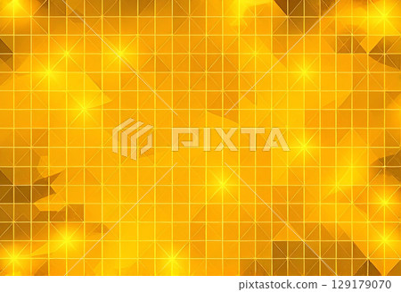 Golden geometric background with sparkling light effects, shiny mosaic tiles pattern, luxury abstract design with glowing highlights for festive and elegant themes 129179070