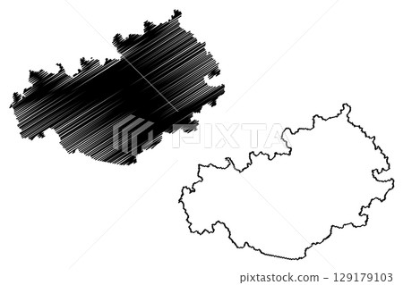 Castelo municipality (Espirito Santo state, Municipalities of Brazil, Federative Republic of Brazil) map vector illustration, scribble sketch Castelo map 129179103