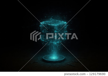 Hologram in the digital space. Hologram in the digital space. 129179690