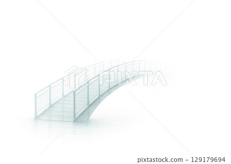 A transparent bridge in a white whirlpool. Space for text. A transparent bridge in a white whirlpool. Space for text. 129179694