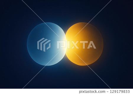 The merger of two celestial bodies in space. The merger of two celestial bodies in space. 129179833