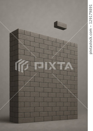 Floating brick on the wall. 129179891