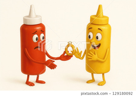 Offering a hand with a ring in the form of an onion ring. Offering a hand with a ring in the form of an onion ring. 129180092