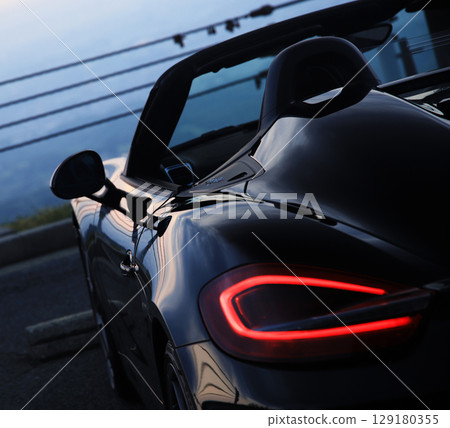 Glossy black open car 129180355