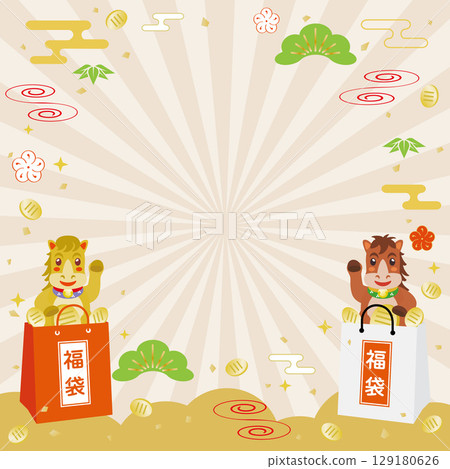 馬和福袋相框 129180626