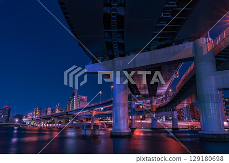 Night view of Ryogoku Junction Night view of Ryogoku Junction 129180698
