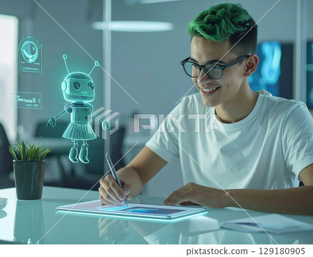 工程師與人工智慧助理合作 129180905