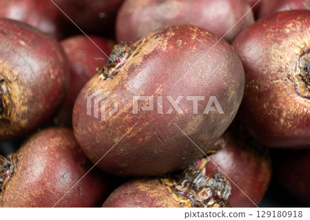 Organic Red Beetroot Vegetable Unpeeled and Uncut 129180918