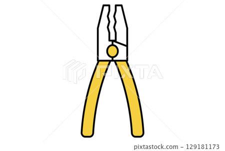 Pliers, a simple and cute line drawing icon 129181173