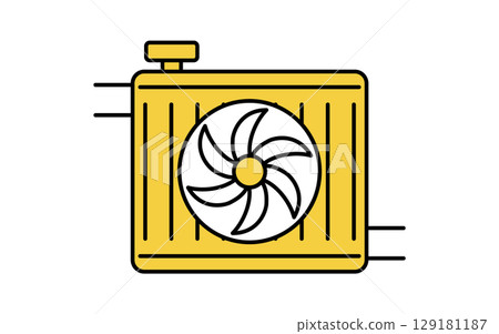 Radiator, simple and cute line drawing icon Radiator, simple and cute line drawing icon 129181187