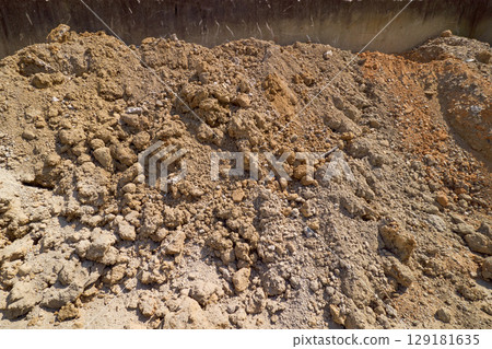 Various colors and types of soil. Dry ground background texture Various colors and types of soil. Dry ground background texture 129181635