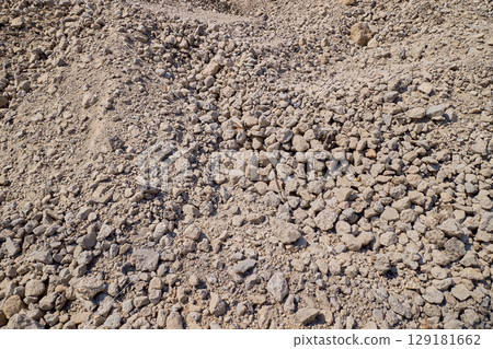 Various colors and types of soil. Dry ground background texture 129181662