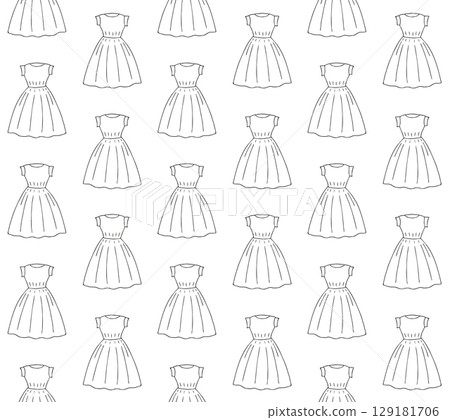 Vector seamless pattern of hand drawn dress 129181706