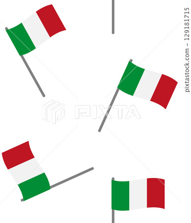 Vector seamless pattern of flat Italian flag 129181715
