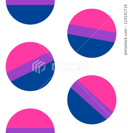 Vector seamless pattern of round bisexual flag Vector seamless pattern of round bisexual flag 129181716