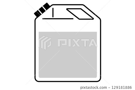 Engine oil (plastic container), simple and cute line drawing icon 129181886