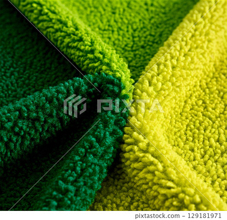 Soft Green Textile Close-up with Dense Fibers Soft Green Textile Close-up with Dense Fibers 129181971