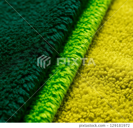 Soft Green Textile Close-up with Dense Fibers 129181972