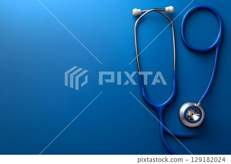 Blue Stethoscope on Vibrant Background for Medical and Healthcare Design Use Generative AI 129182024