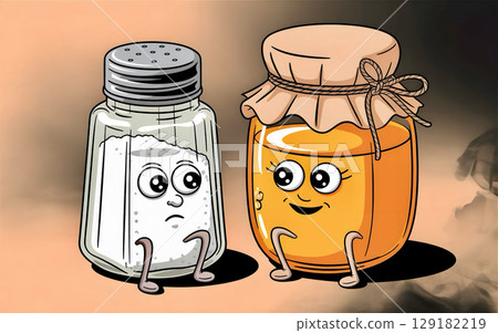 Humorous brainrot meme style jars with faces and smoky ambiance Humorous brainrot meme style jars with faces and smoky ambiance 129182219