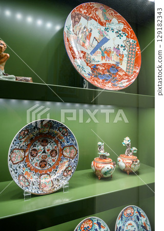 Porcelain exhibition in Munich Residenz, royal palace of Bavaria with large art collection, in Munich, Germany 129182343