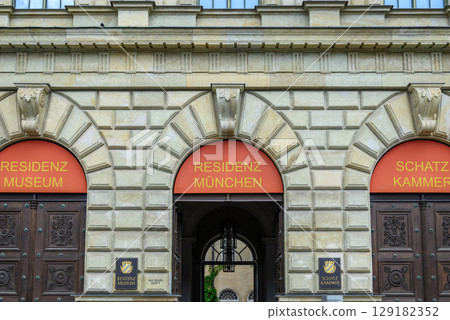 Munich Residenz, former royal palace of the Wittelsbach monarchs of Bavaria, with large art collection, in Munich, Germany 129182352