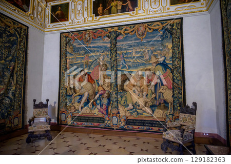 Munich Residenz, former royal palace of the Wittelsbach monarchs of Bavaria, with large art collection, in Munich, Germany 129182363