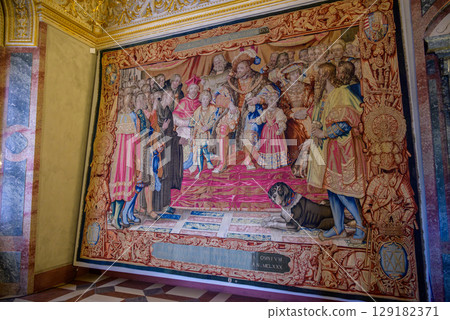 Munich Residenz, former royal palace of the Wittelsbach monarchs of Bavaria, with large art collection, in Munich, Germany 129182371