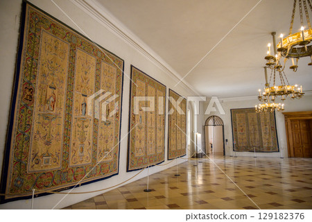 Munich Residenz, former royal palace of the Wittelsbach monarchs of Bavaria, with large art collection, in Munich, Germany 129182376