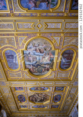 Imperial Hall in Munich Residenz, royal palace of the monarchs of Bavaria, with large art collection, in Munich, Germany 129182402