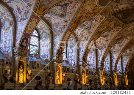 Hall of Antiquities Antiquarium in Residenz palace of Bavaria, with large Renaissance art collection, in Munich, Germany Hall of Antiquities Antiquarium in Residenz palace of Bavaria, with large Renaissance art collection, in Munich, Germany 129182421