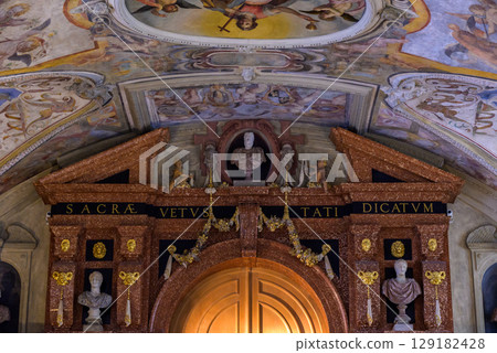 Hall of Antiquities Antiquarium in Residenz palace of Bavaria, with large Renaissance art collection, in Munich, Germany Hall of Antiquities Antiquarium in Residenz palace of Bavaria, with large Renaissance art collection, in Munich, Germany 129182428