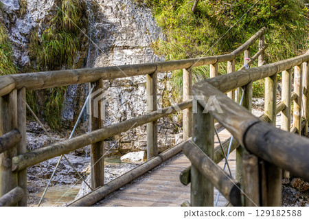 Pathway at Cadini del Brenton, Dolomites, Italy Pathway at Cadini del Brenton, Dolomites, Italy 129182588