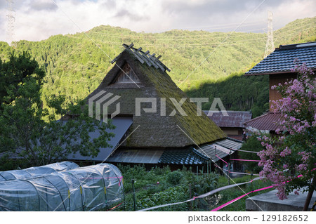 山京都:美山的寧靜鄉村景觀與茅草屋頂 3 山京都:美山的寧靜鄉村景觀與茅草屋頂 3 129182652