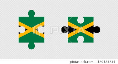 Puzzle Pieces with Jamaica Flag. Puzzle Pieces with Jamaica Flag. 129183234