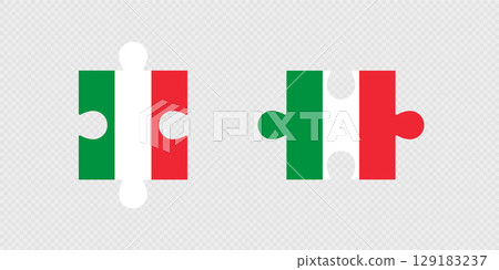 Puzzle Pieces with Italy Flag. 129183237