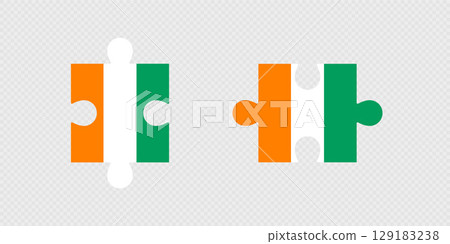 Puzzle Pieces with Ivory Coast Flag. 129183238