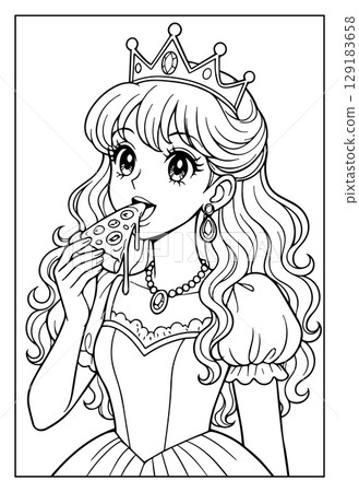 Retro Showa Japanese Princess Coloring Book: Meals 129183658