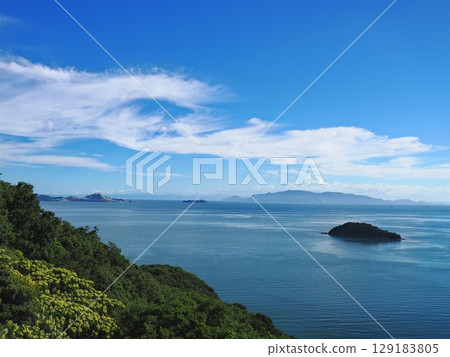 View of the Harima Sea from Cape Manyo in the summer of 2025 129183805