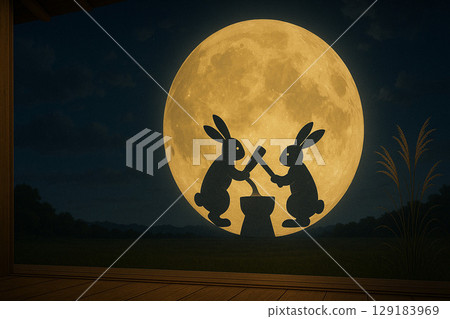 Tsukimi Dango on the Full Moon and the Night of the Full Moon 129183969