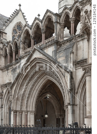 the intricate Gothic Revival architecture of the Royal Courts of Justice in London. the intricate Gothic Revival architecture of the Royal Courts of Justice in London. 129184148