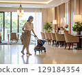 Cleaning tools and women 129184354