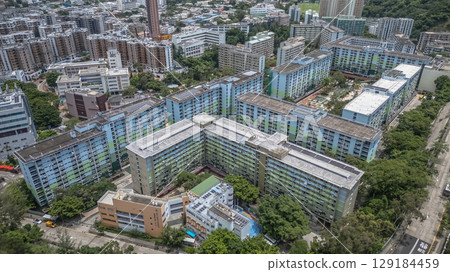 Residential Housing Scene At Nam Shan Estate Hong Kong Residential Housing Scene At Nam Shan Estate Hong Kong 129184459