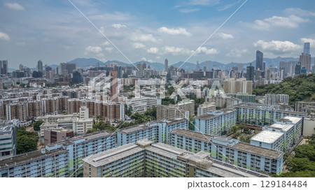 Residential Housing Scene At Nam Shan Estate Hong Kong 129184484