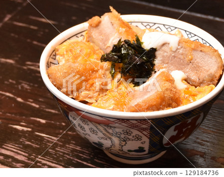 Pork cutlet on rice  129184736