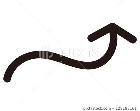Simple freehand curved arrow Simple freehand curved arrow 129185161