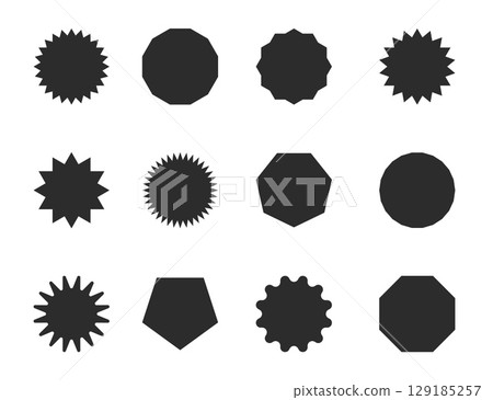 Collection of Abstract Black Geometric Shapes. Collection of Abstract Black Geometric Shapes. 129185257