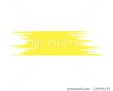 Yellow Brushstroke on White Background for Creative Designs. 129185275