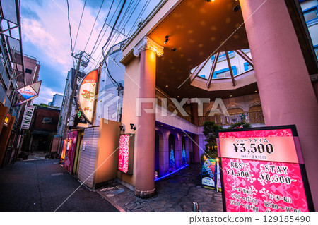 Tokyo cityscape in Japan View of hotel street etc. in front of Uguisudani Station Tokyo cityscape in Japan View of hotel street etc. in front of Uguisudani Station 129185490
