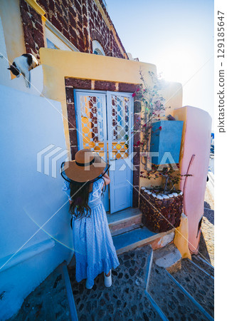 聖托里尼的美麗風景 聖托里尼的美麗風景 129185647